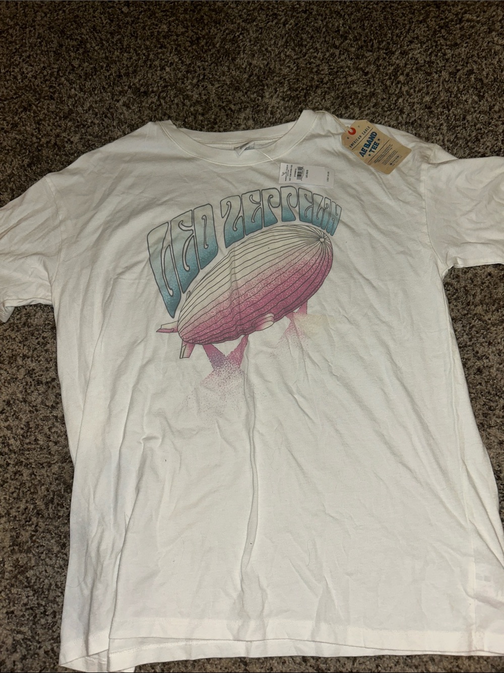 American Eagle Outfitters White Led Zeppelin Graphic Tee